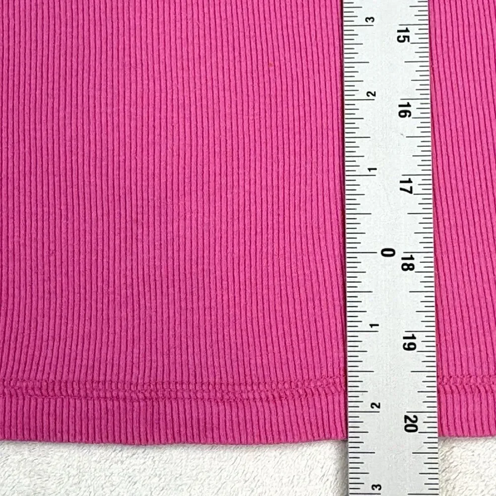 Vintage Y2K Justice Ribbed Tank Girls M Hot Pink Rhinestones Kawaii Bella Swan